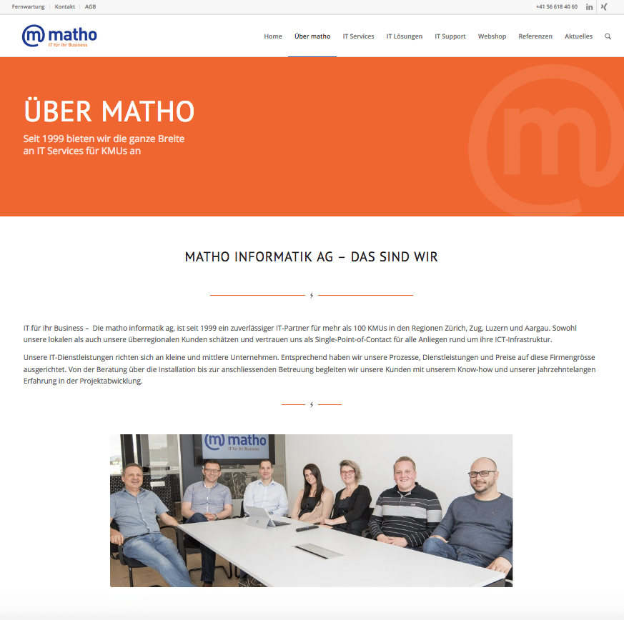 neue Webseite matho informatik ag